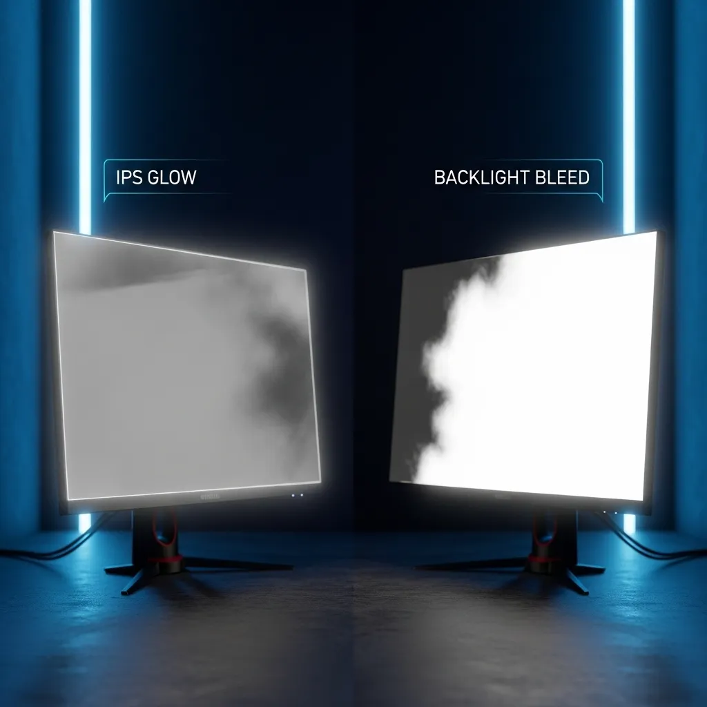IPS glow vs backlight bleed comparison