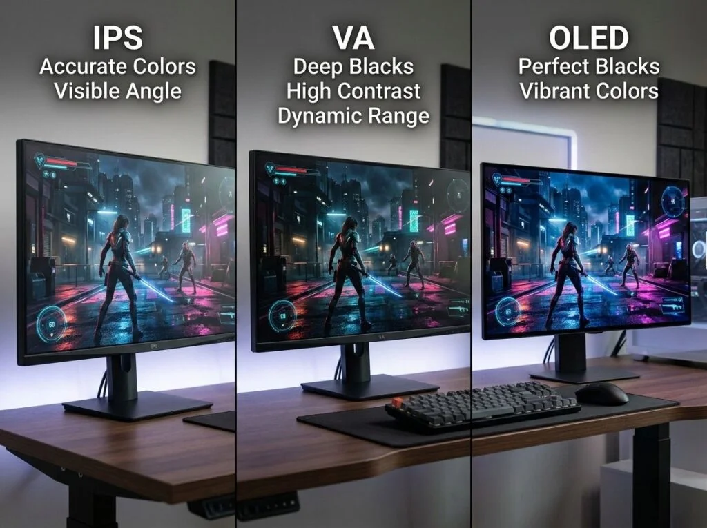 IPS vs VA vs OLED panel comparison