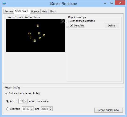JScreenFix pixel repair software