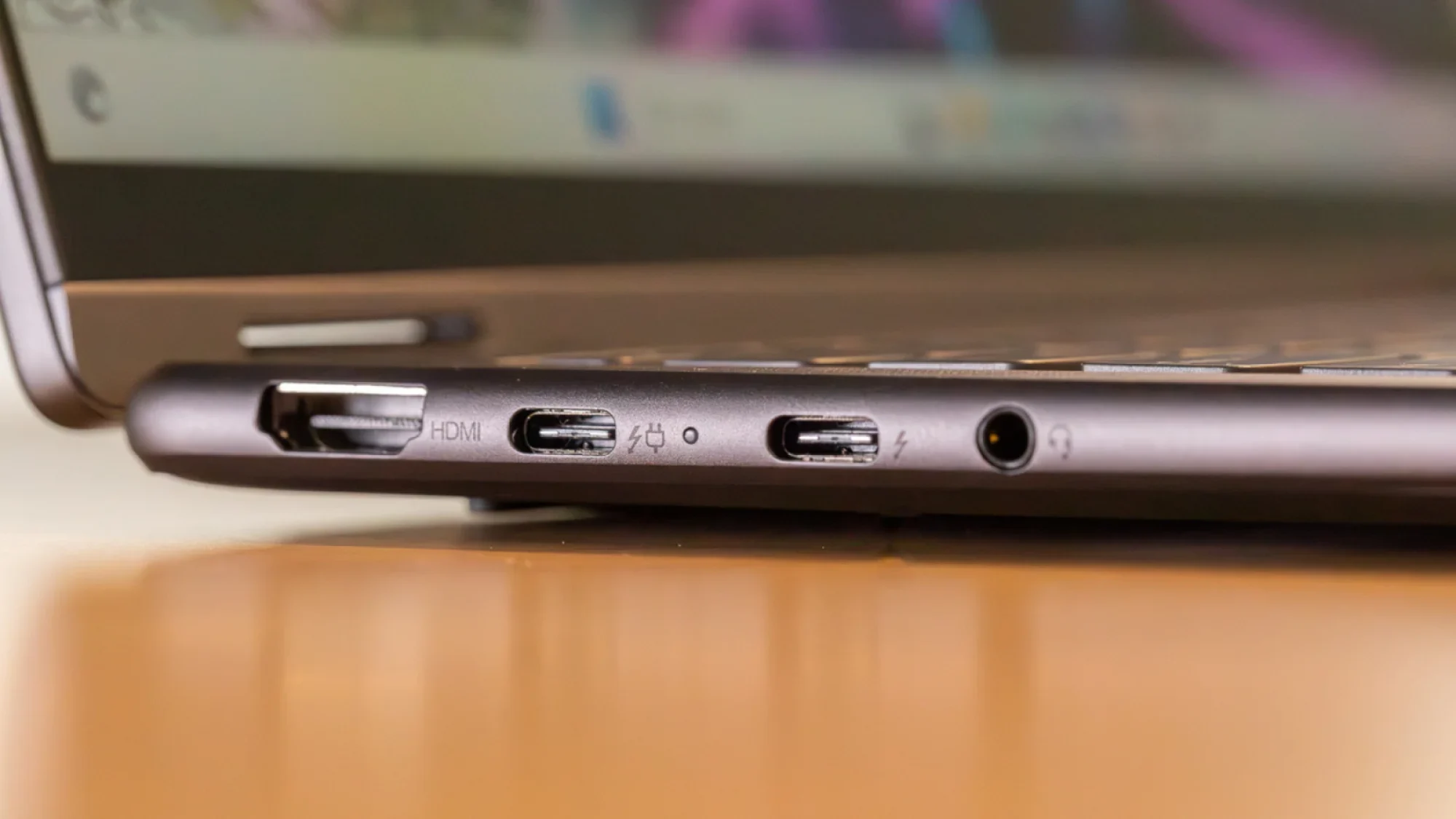 laptop rear ports HDMI DisplayPort USB-C