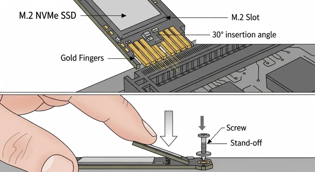 M.2 SSD installation angle