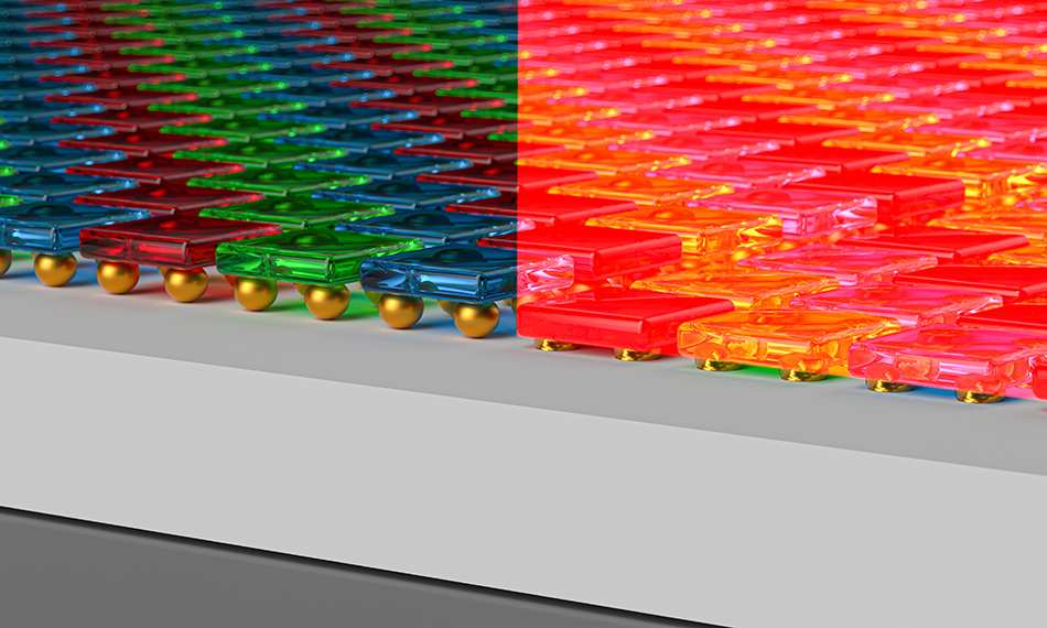 MicroLED monitor close up pixel structure