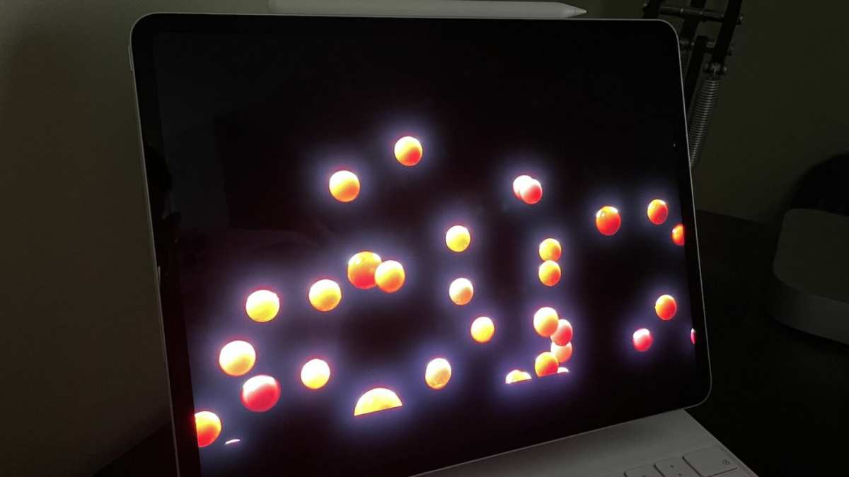 Mini LED monitor blooming artifact