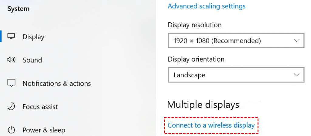 Miracast screen mirroring laptop to monitor
