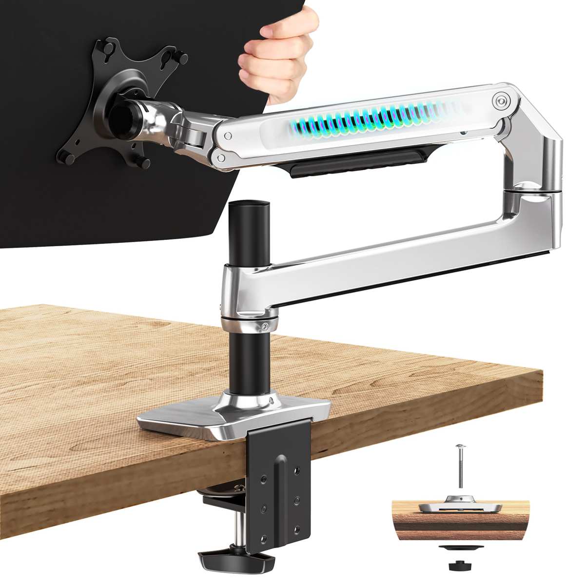 monitor arm ergonomic setup