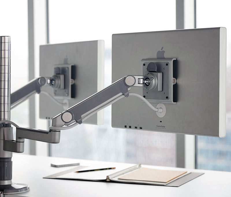 monitor arm installation setup