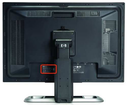 monitor model number sticker back panel