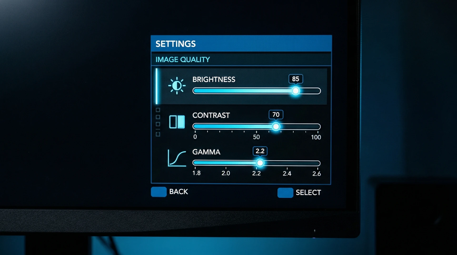 monitor on screen display sharpness setting