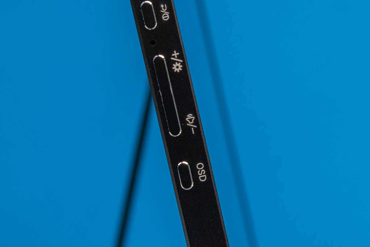 monitor OSD brightness menu close up