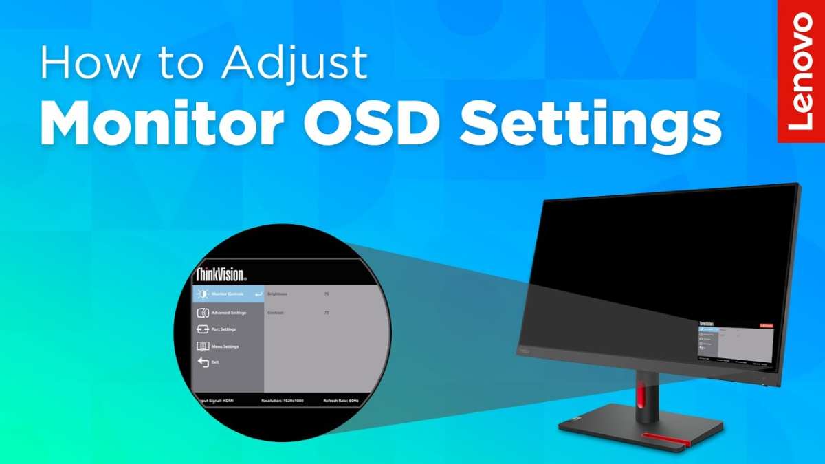 monitor OSD menu settings screen
