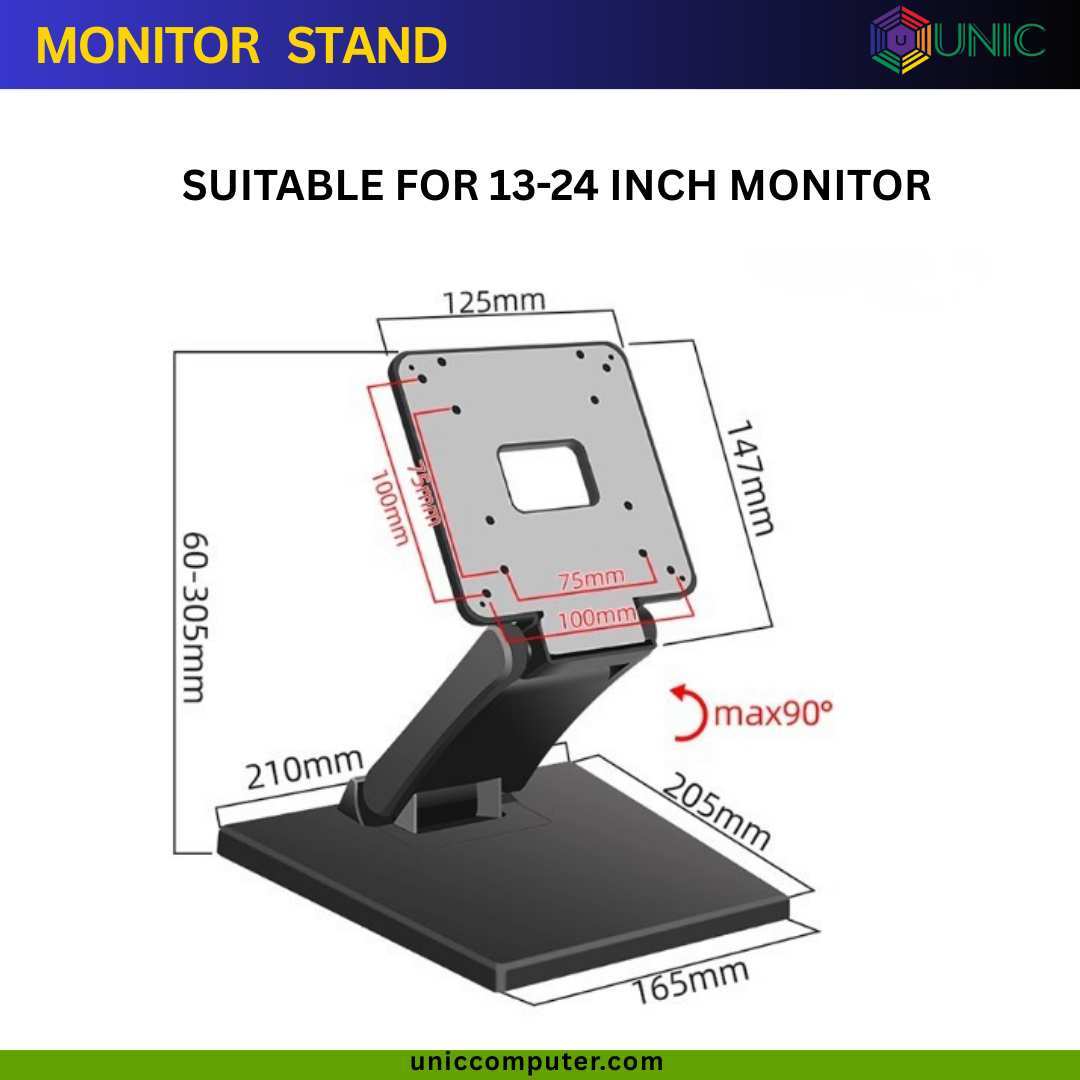 monitor stand footprint depth measurement