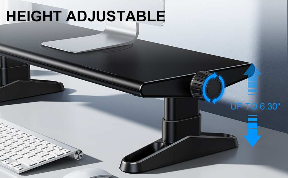 monitor stand height adjustment and cable management