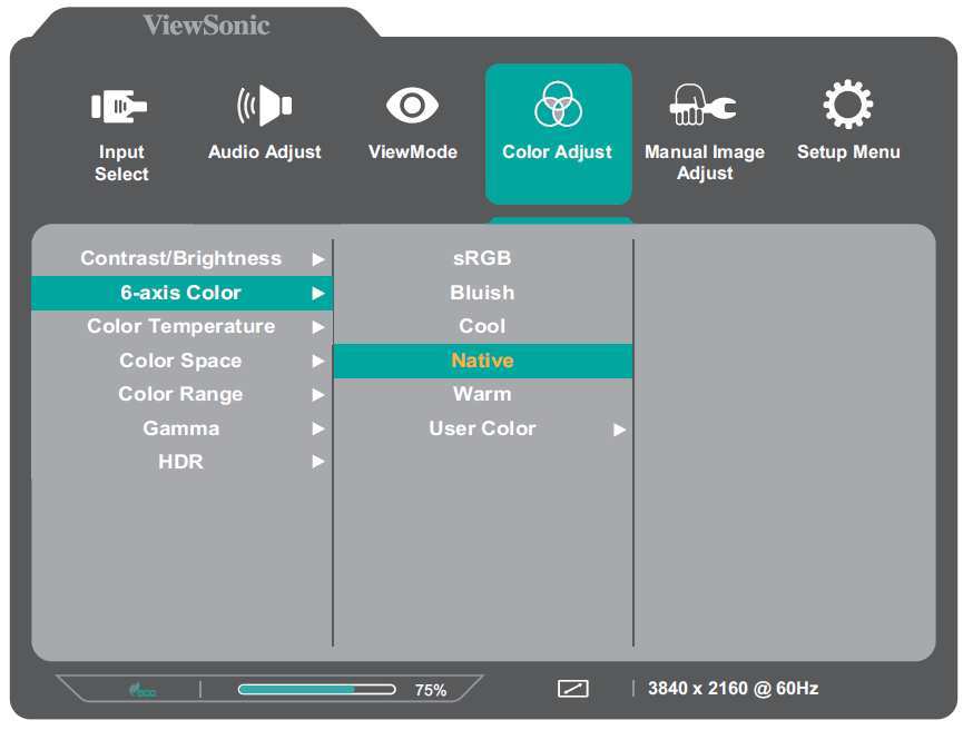 OLED monitor settings pixel refresh