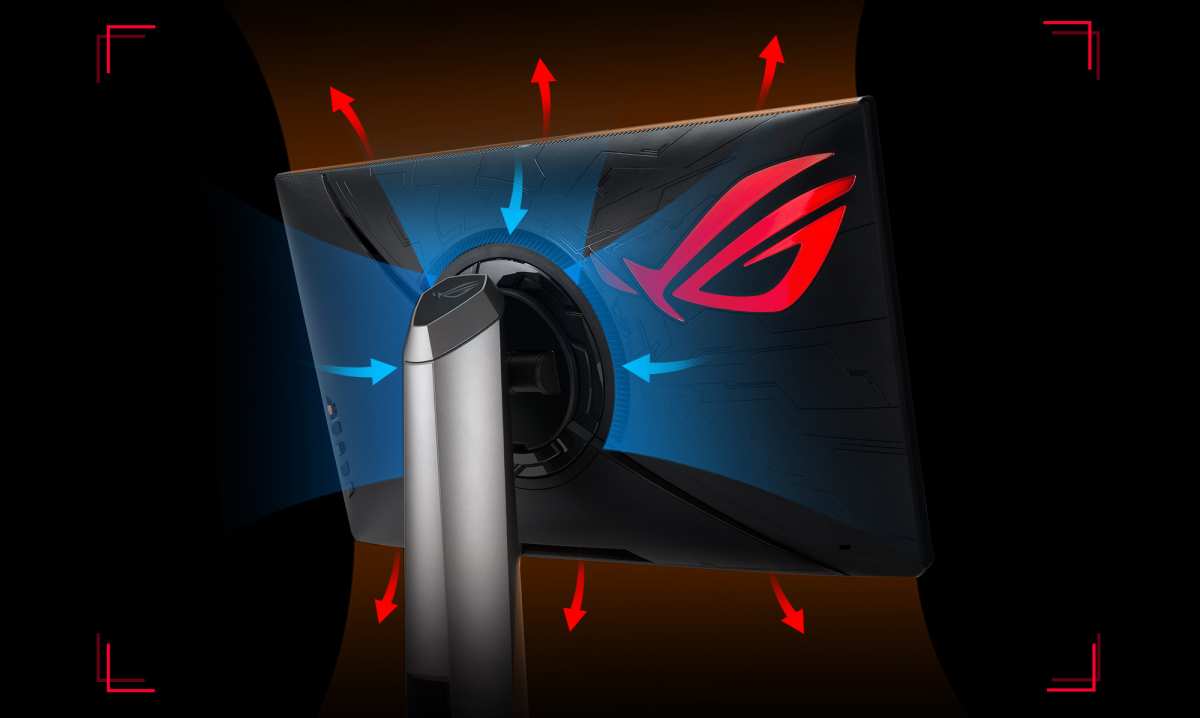 OLED monitor ventilation rear panel