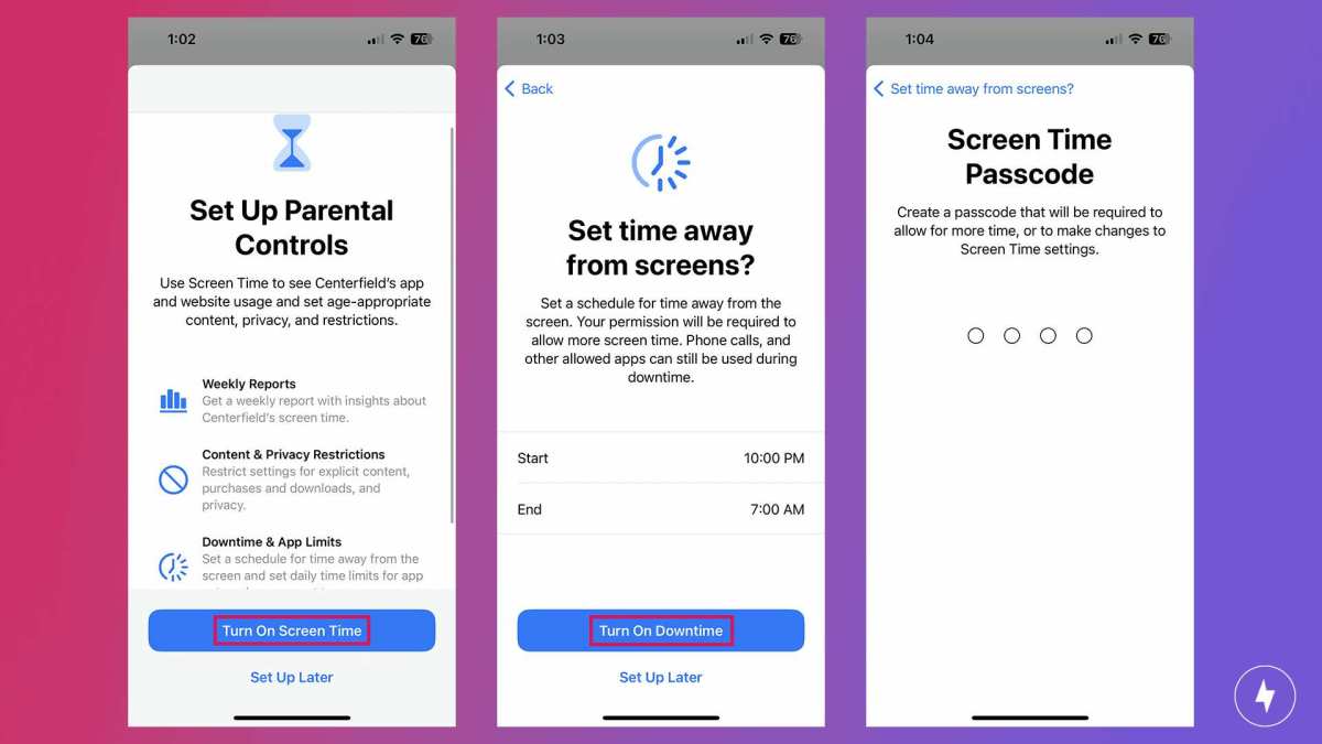 parental controls screen time settings