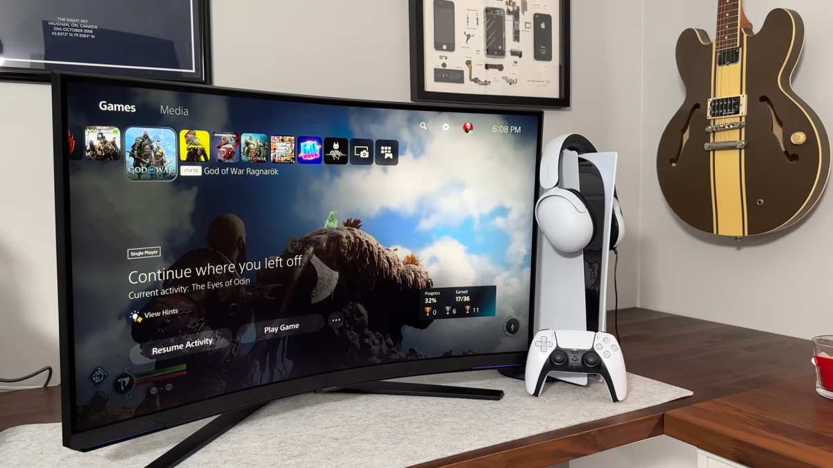 PlayStation 5 with gaming monitor