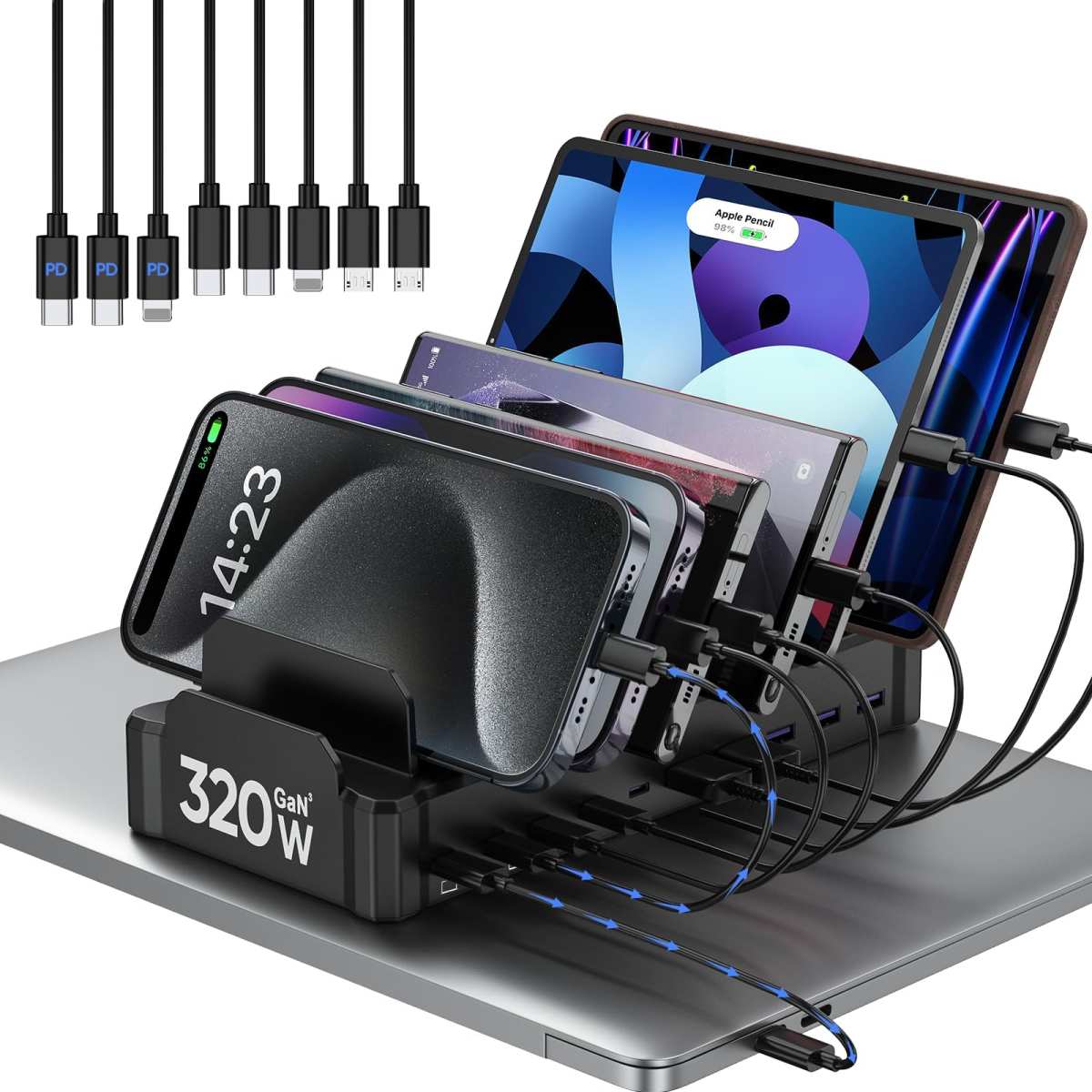 portable monitor connected to power bank