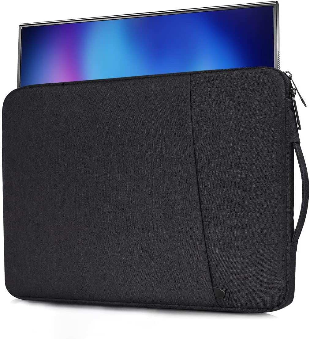 portable monitor in protective sleeve