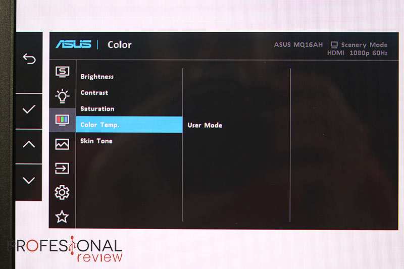 portable monitor OSD color temperature settings