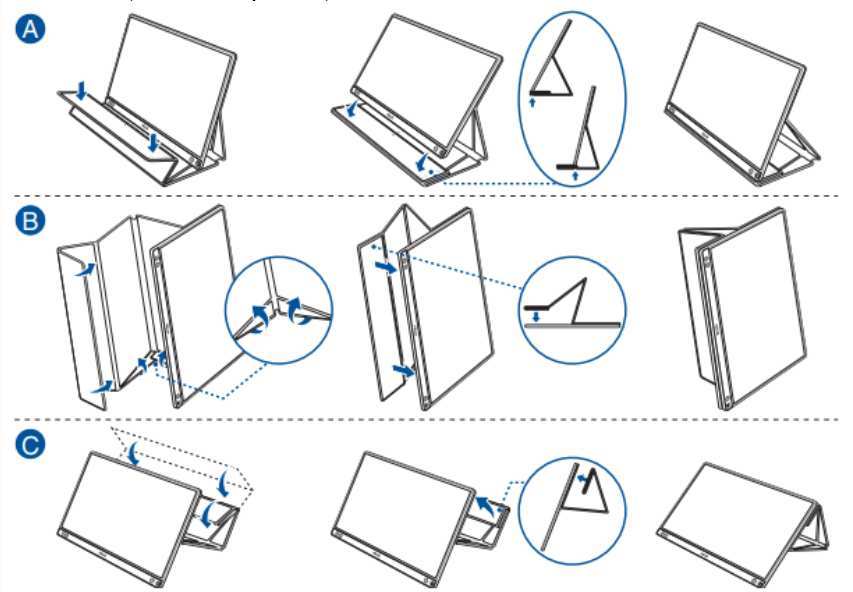 portable monitor smart cover stand landscape only