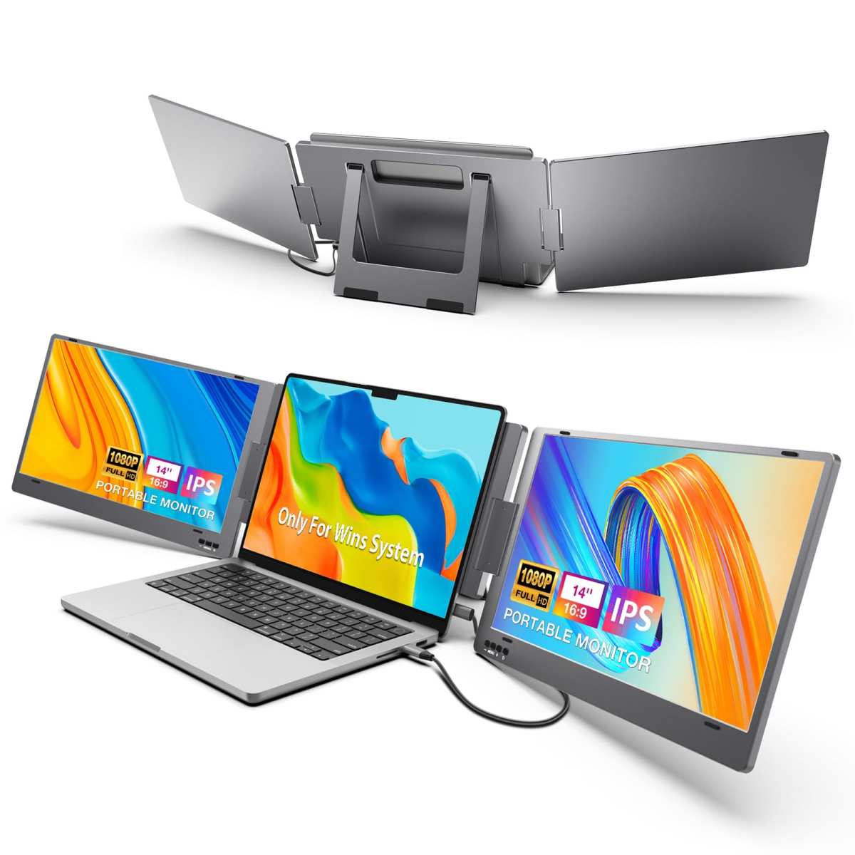portable USB-C monitor travel setup