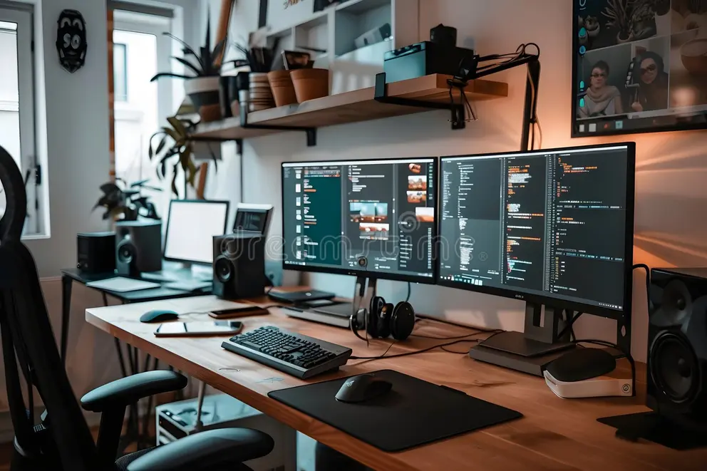 programmer dual monitor coding setup
