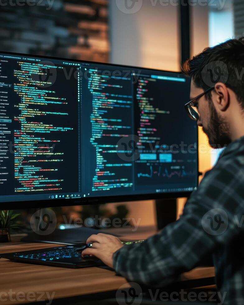 programmer multitasking dual monitor setup