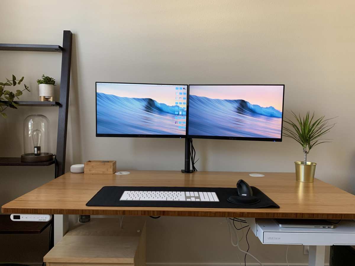 shallow desk compact workspace