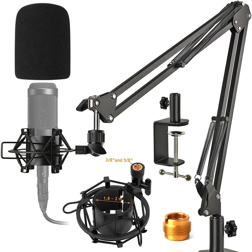 shock mount and boom arm setup