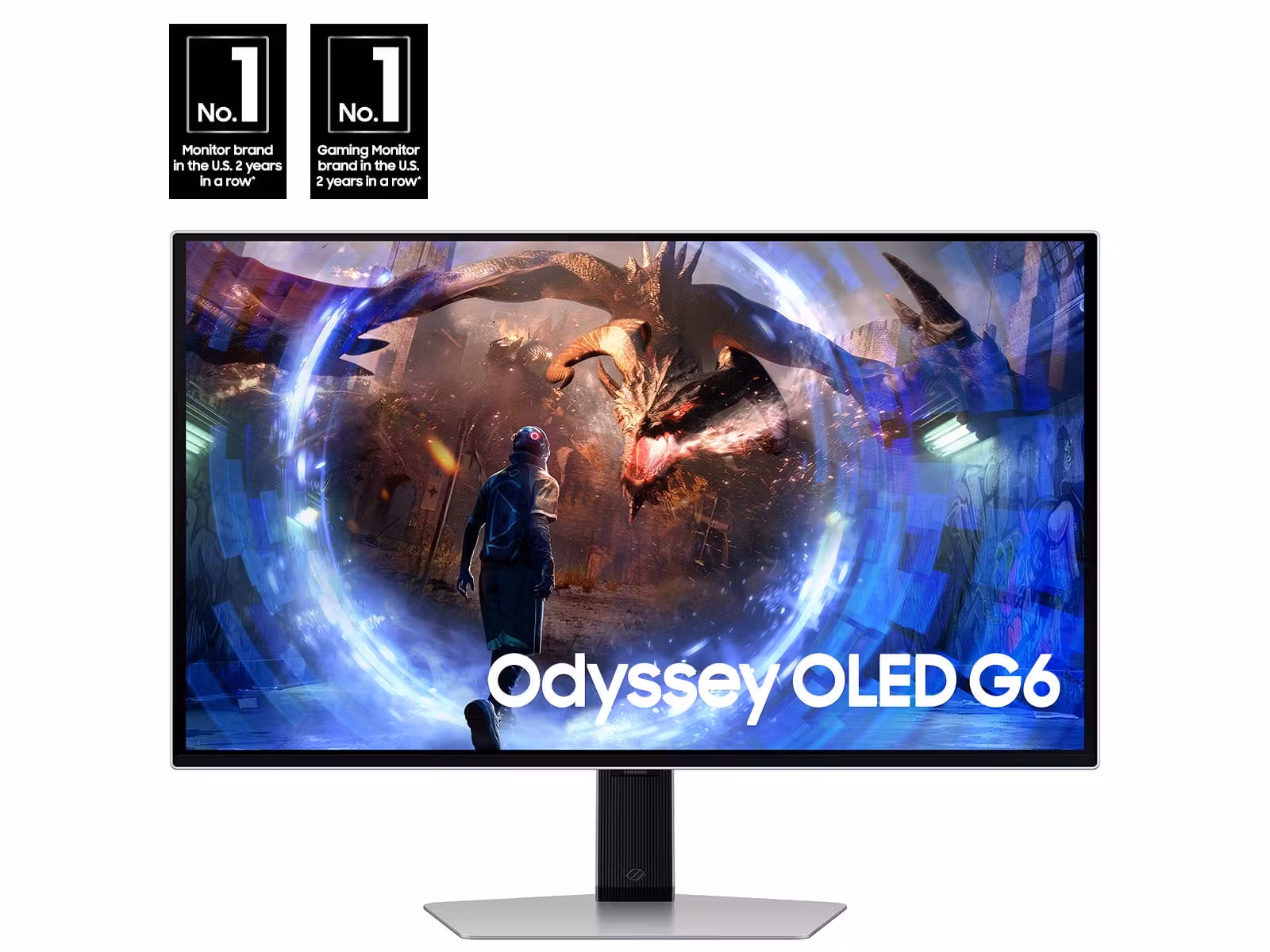 Side-by-side comparison of mini LED and OLED monitor thickness and design