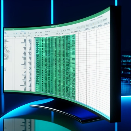 spreadsheet on ultra wide monitor