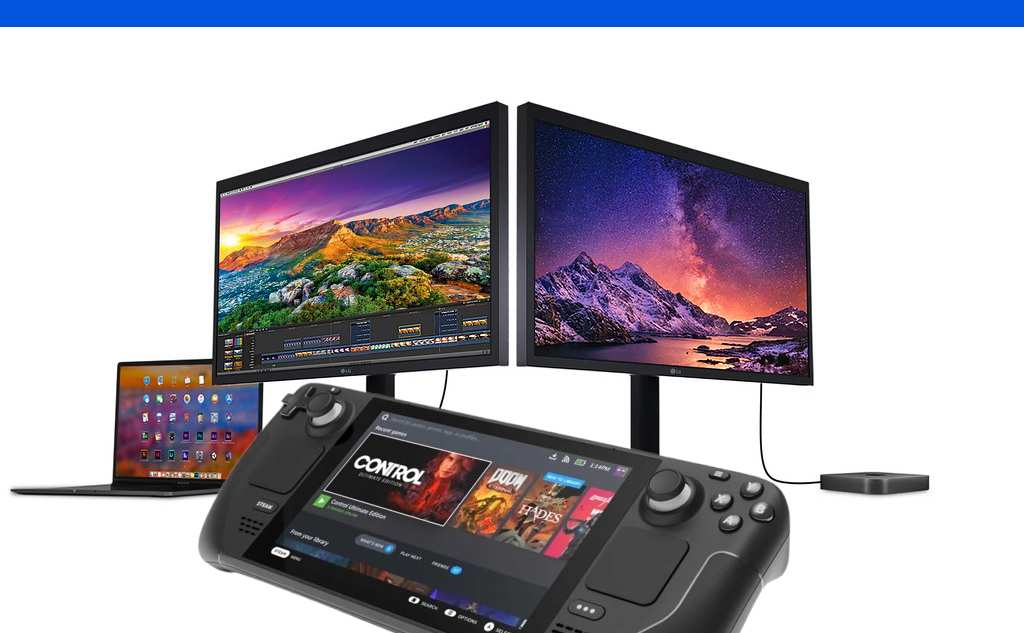 Steam Deck with portable monitor setup