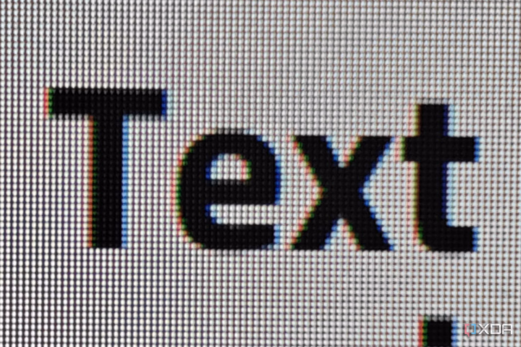 text fringing OLED subpixel close up