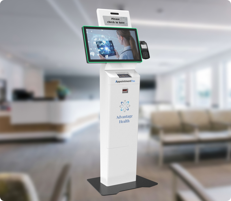 touchscreen kiosk healthcare patient check-in