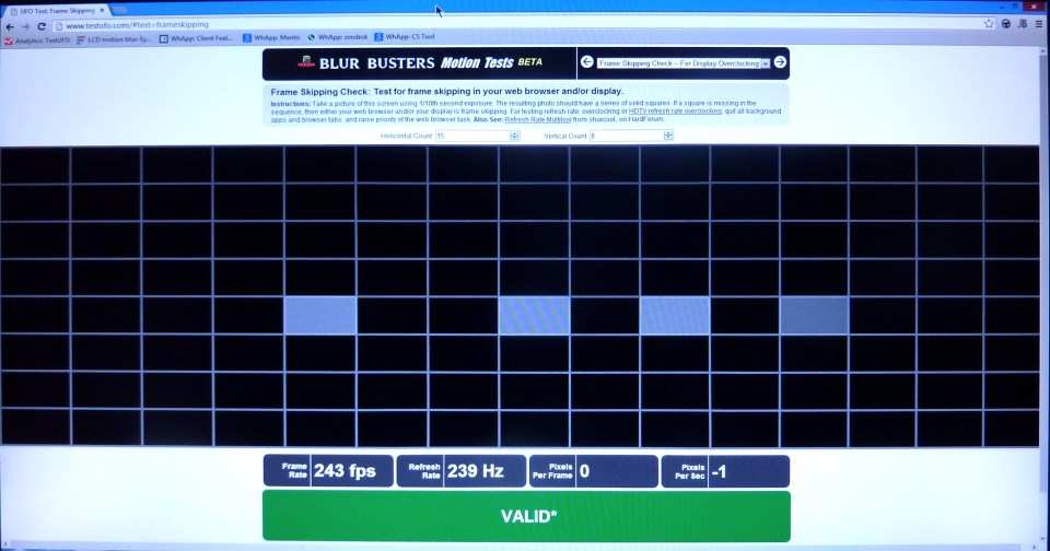 UFO Test browser frame skipping detection