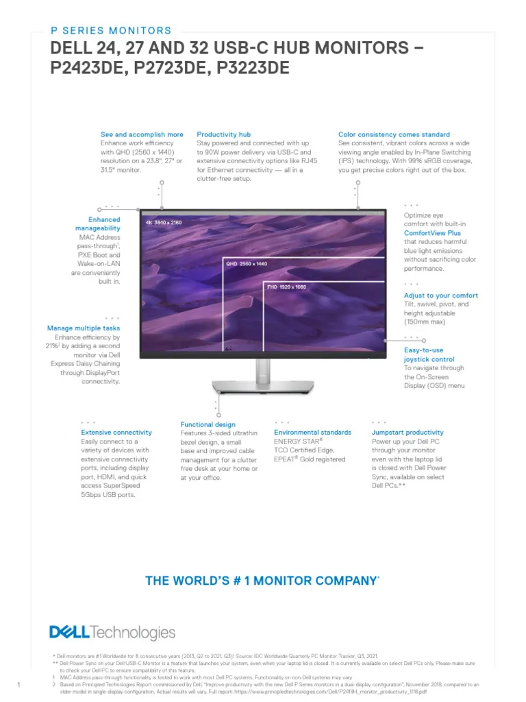 USB-C monitor spec sheet speakers specification