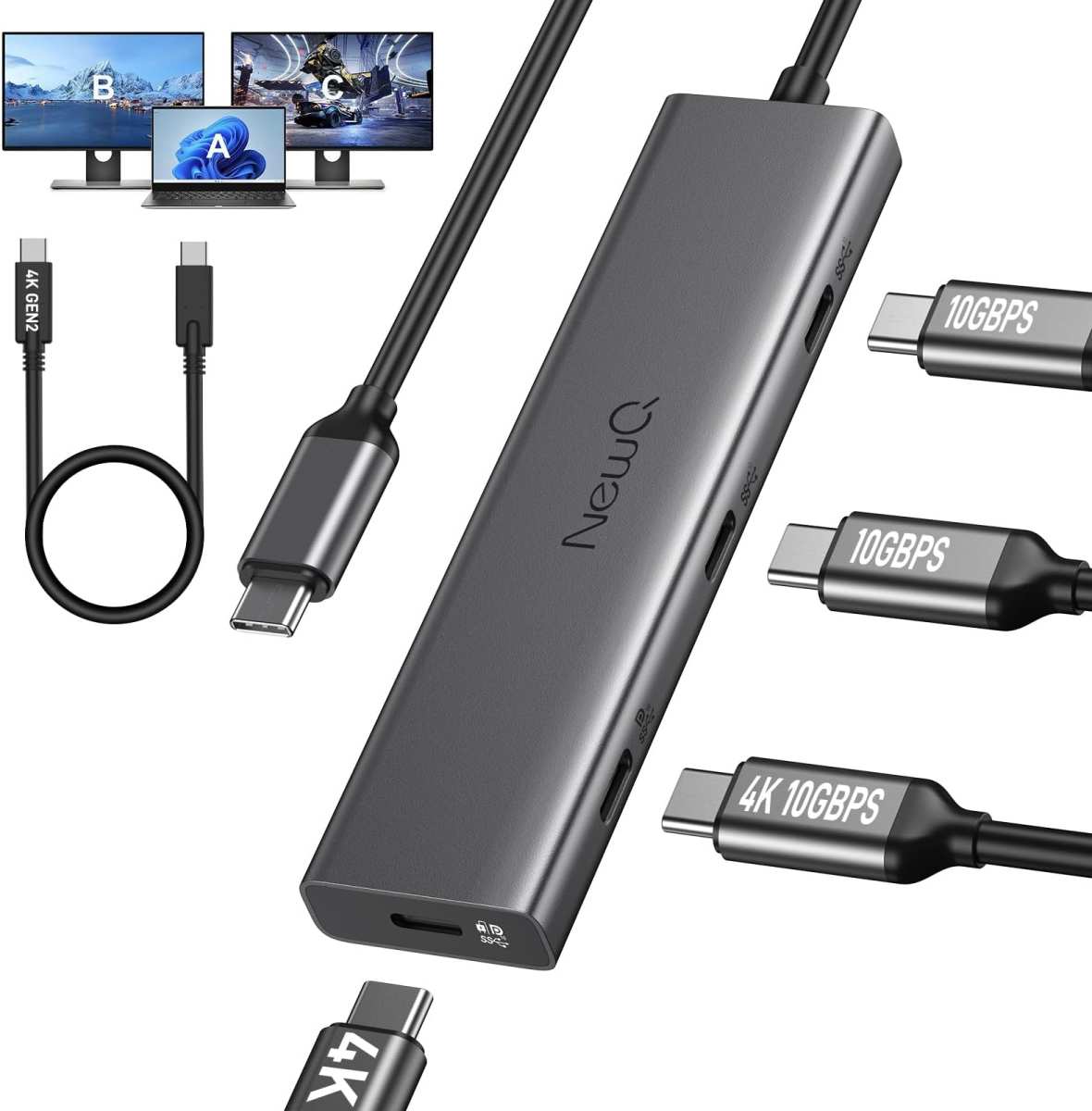 USB-C power delivery cable connected to portable monitor