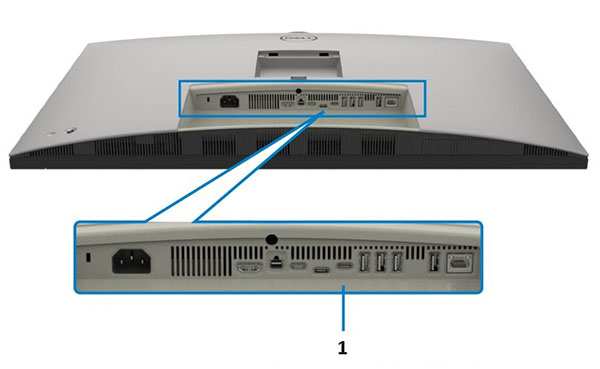 USB-C power delivery wattage label on monitor