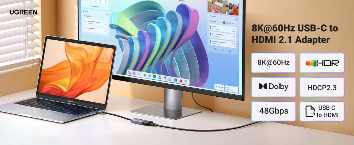 USB-C to DisplayPort cable laptop HDR setup