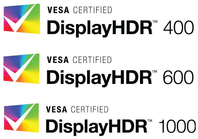 VESA DisplayHDR certification tiers badge comparison