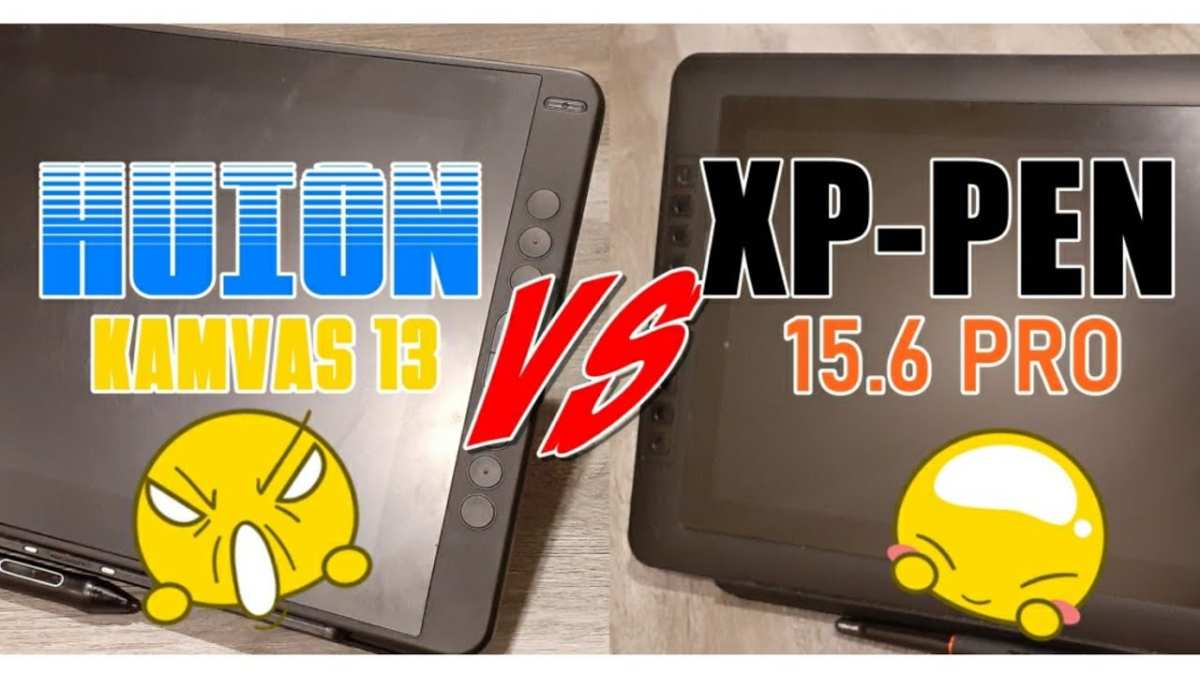 Wacom Huion XP-Pen pen displays side by side