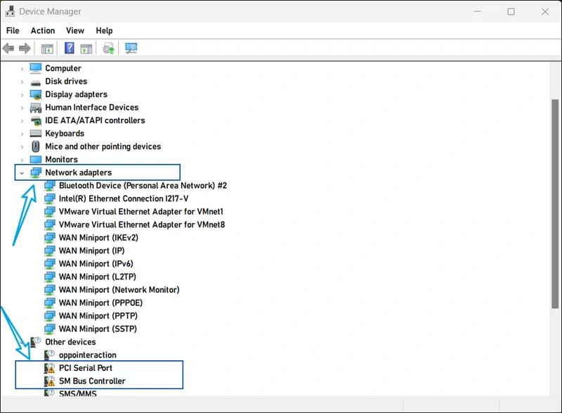 Wi-Fi adapter device manager