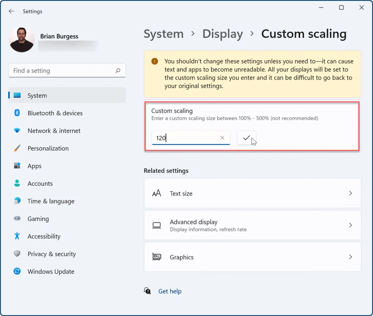 Windows display scaling settings blurry app fix