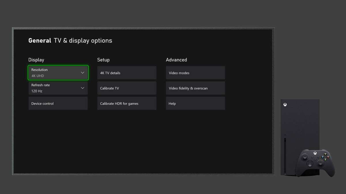Xbox 120Hz settings
