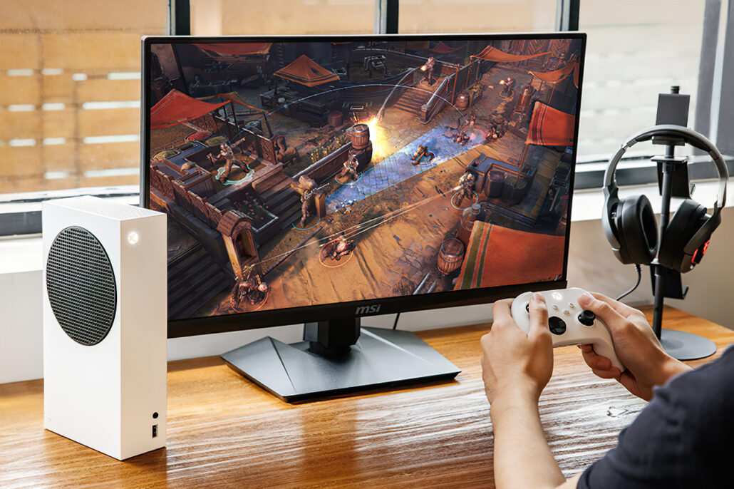 Xbox Series X connected to monitor