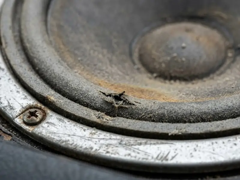 blown speaker cone