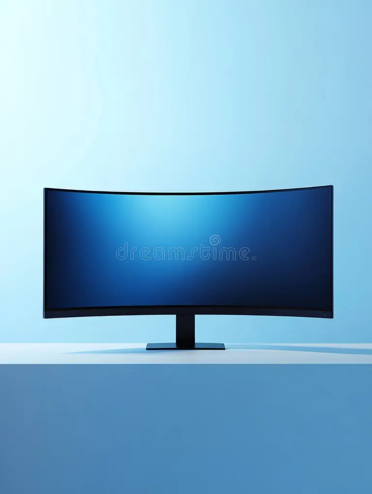 curved ultrawide monitor close up