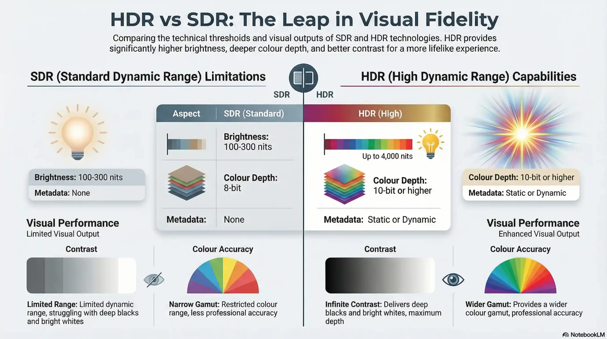 HDR luminance comparison diagram