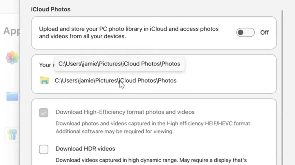 iCloud for Windows app
