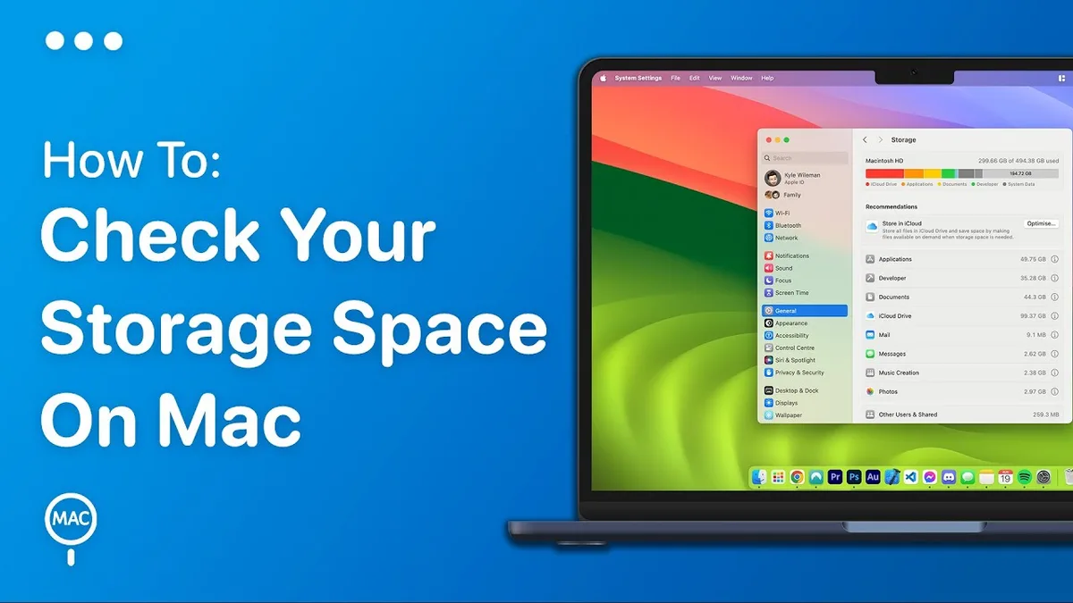 Mac storage bar showing full disk